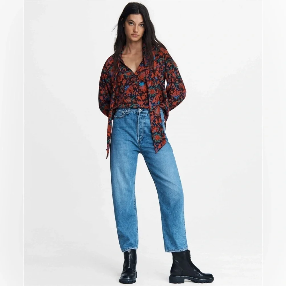 RARE RAG AND BONE NWT Emily Silk Floral Blouse—XS